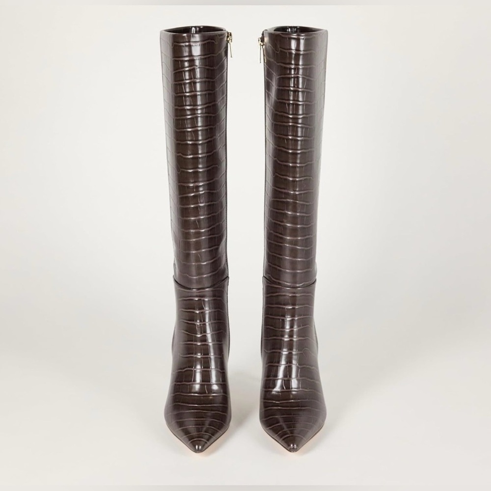 The Drop Women's Gemini Tall Heeled Chocolate Croc - Picture 6 of 13